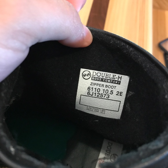 Double H Boot Men Black 10.5 2E Biker Sierra Boot - Picture 3 of 12